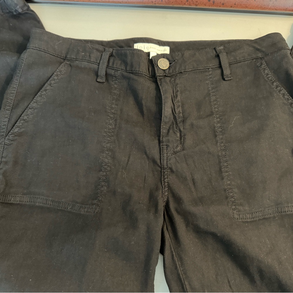 Joie black pants in stretchy viscose / linen blend (sz 30)